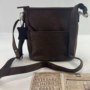 Leabags Vintage Leather Goods Crossbody Bag